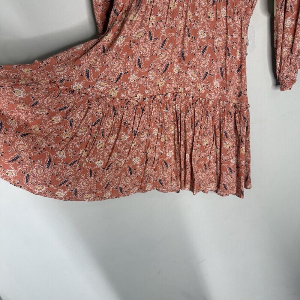 Altar’d State Short Ruffle A-line Dress Size Small NWT Rustic Orange Short Mini - Picture 4 of 9